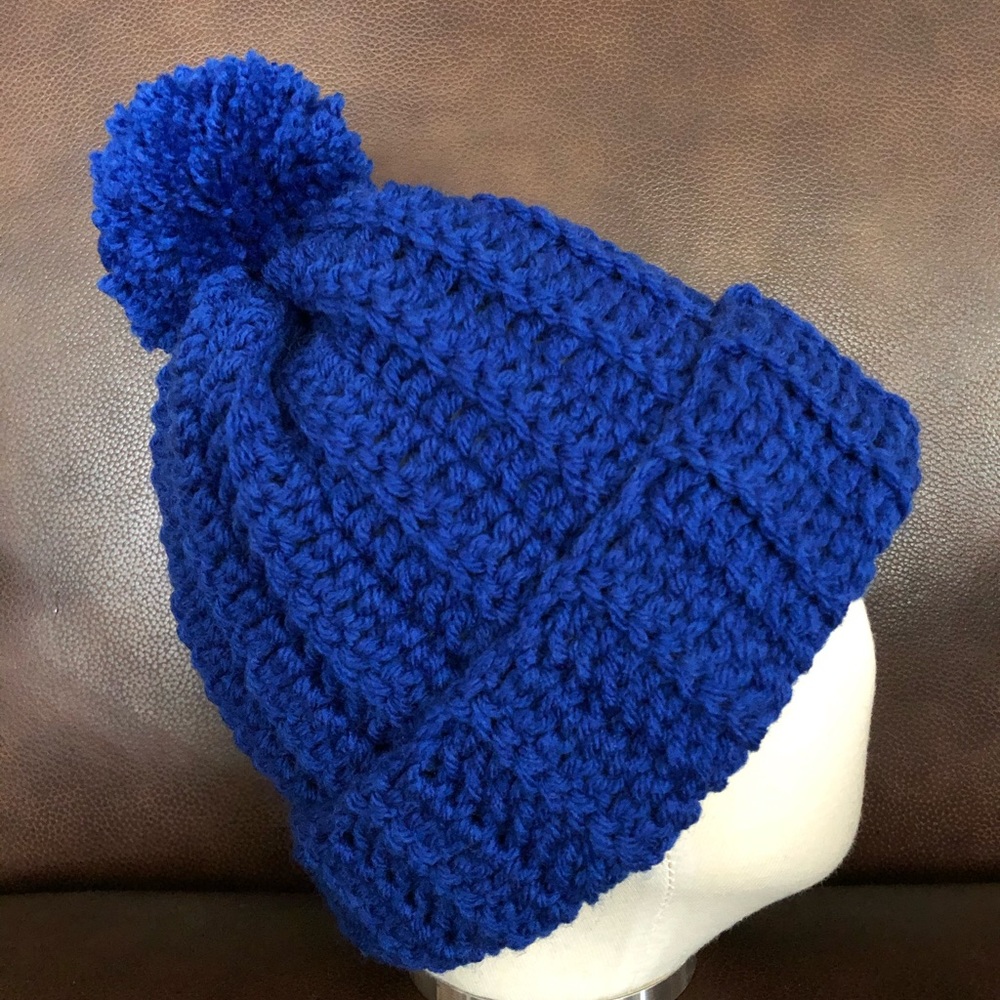 Toddler winter Pom Pom beanie hat handmade